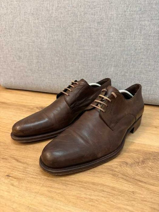 Magnanni Melo Leather Plain Toe Derbies 43,5 buty wizytowe skórzane