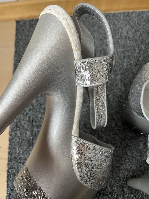 Szpilki Pole Dance silver shine r. 41 nowe jak pleaser