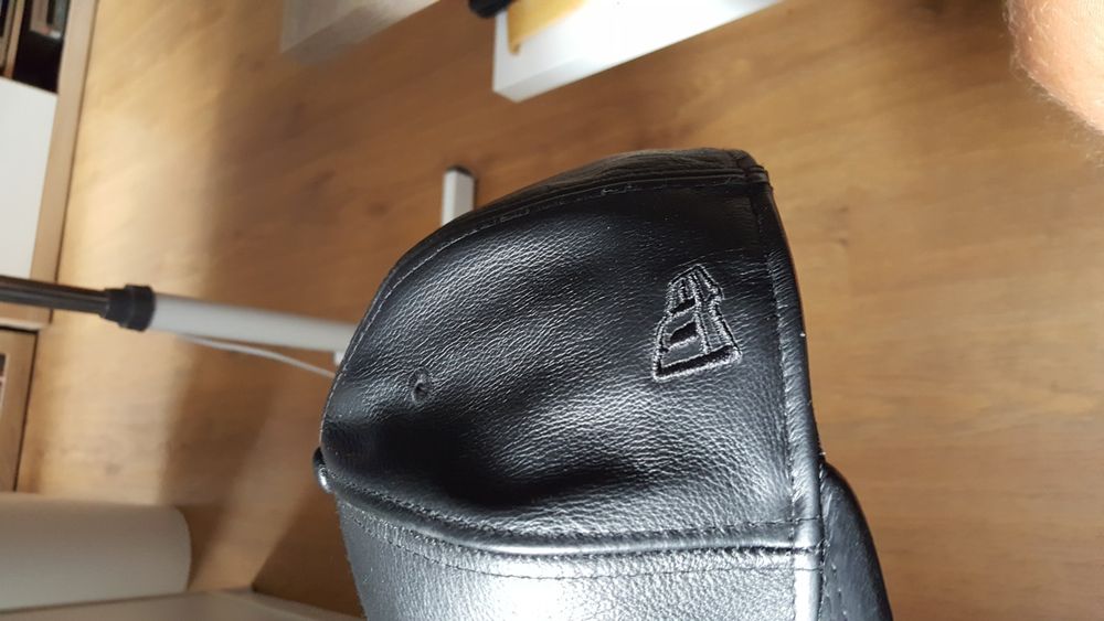 Czapeczka fulcap Brooklyn czarna skurzana