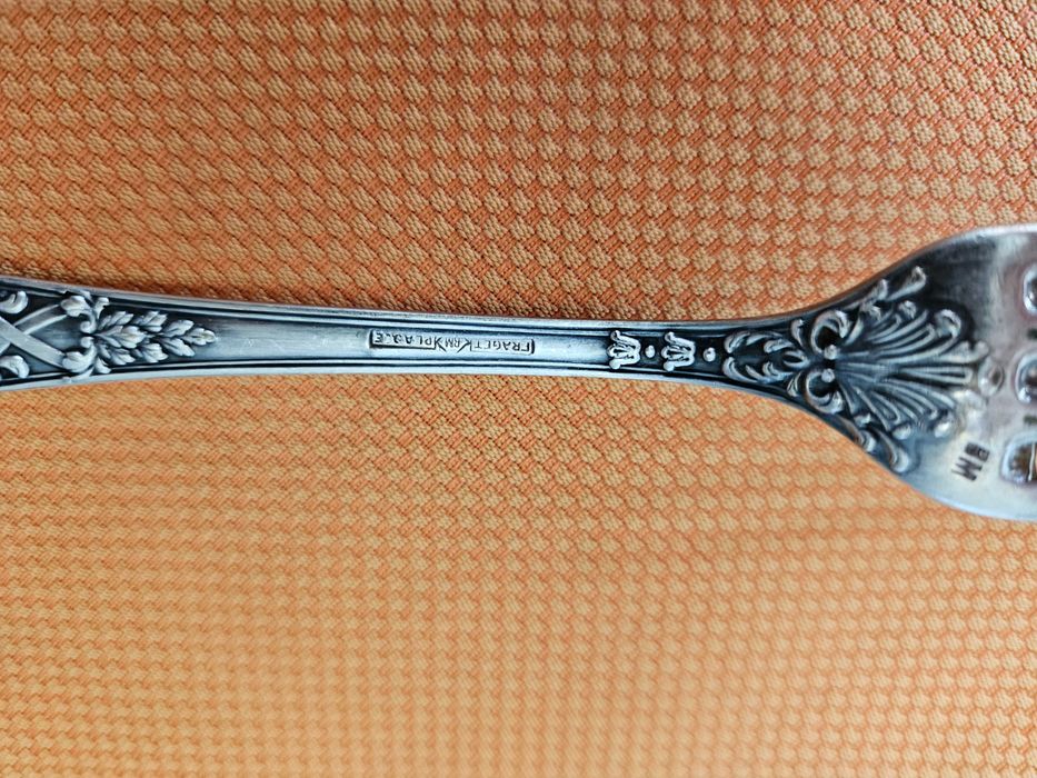 Komplet starych antycznych sztućców Fraget BM Plaque 3x6 styl romanski