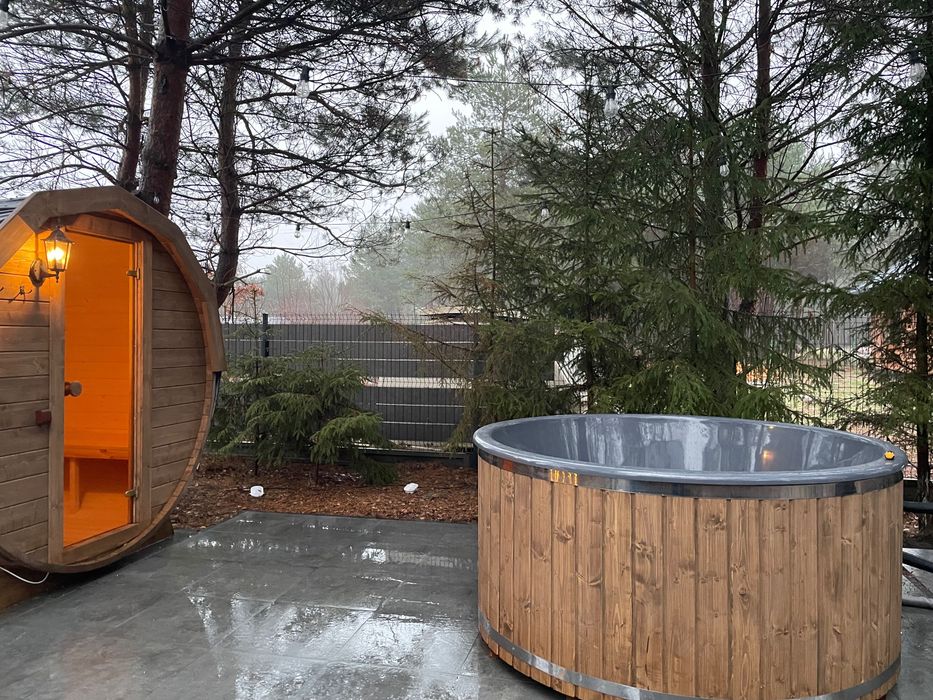 Leśne Spa pod Warszawą, domki, sauna, jacuzzi, grill, 20min od Wwy