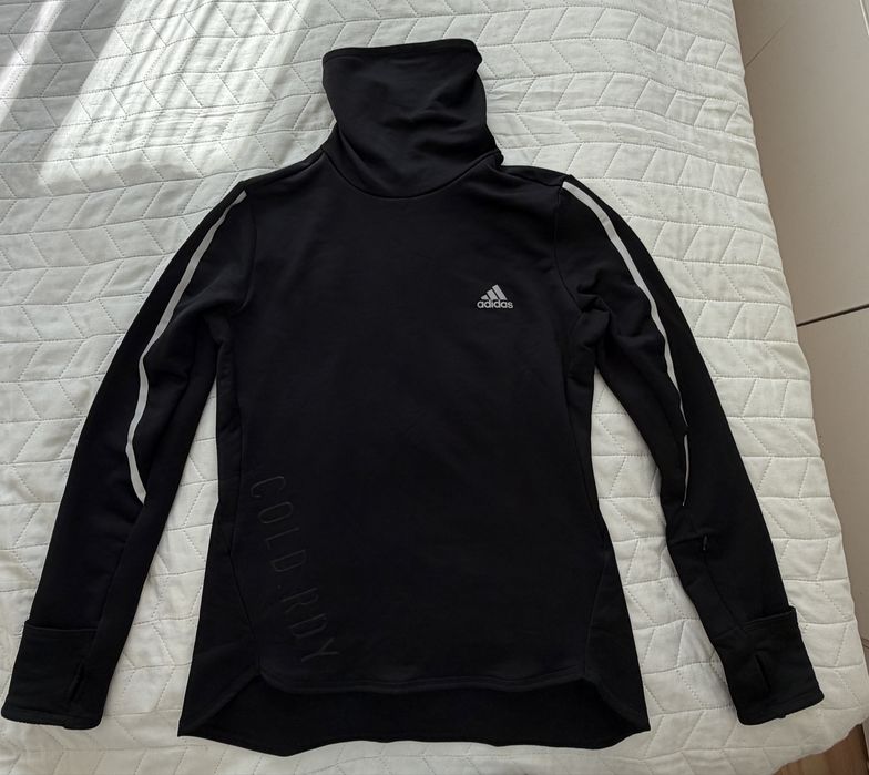 Adidas Performance Tech-Fit Cold Ready Czarna sportowa bluza z golfem M L 38/40 termoaktywna