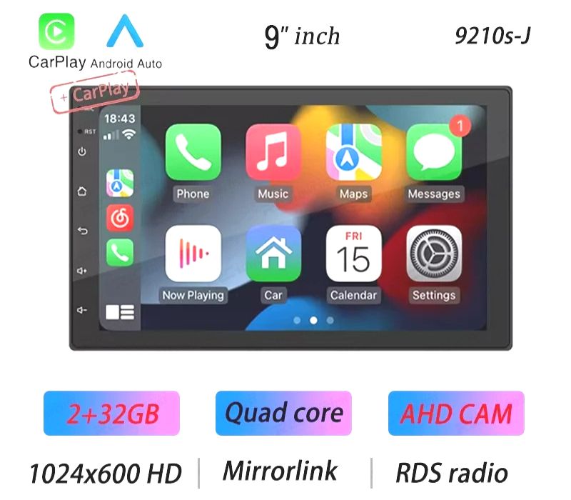 AUTO RADIO 2DIN 9" TÁCTIL ANDROID 13 GPS BLUETOOTH USB SD