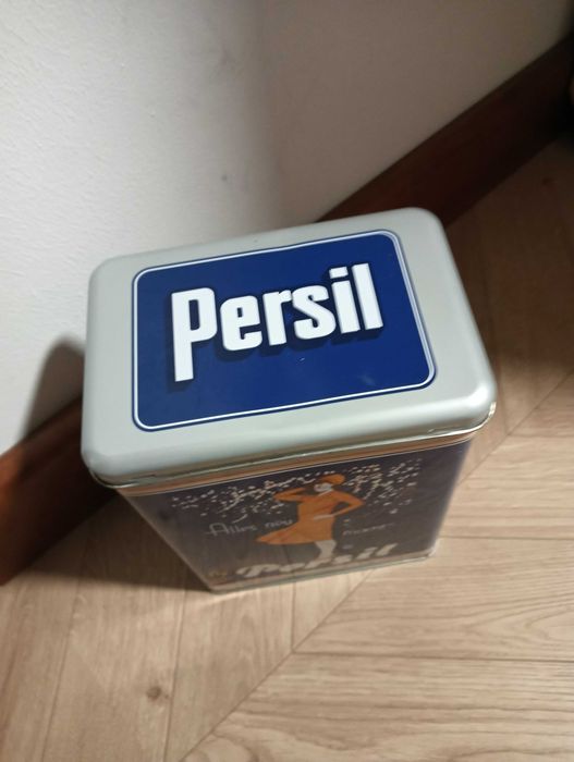 Puszka metalowa na proszek do prania kapsułki Persil w stylu Vintage