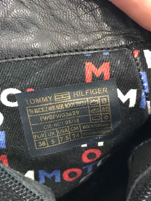 Skórzane botki Tommy Hilfiger Monogram Block-Heel rozm. 38