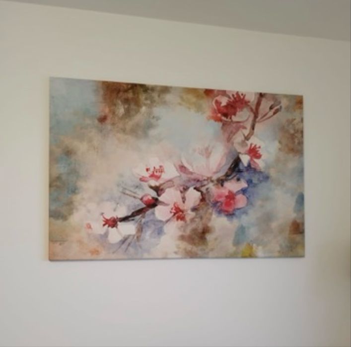 Romantyczny obraz 120x80 do salonu drukowany na płótnie kwiaty natura