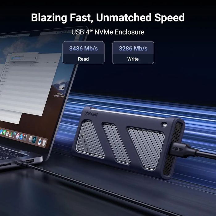 Кишеня  UGREEN 40 Гбіт/с M.2 NVMe з вентилятором охолодження