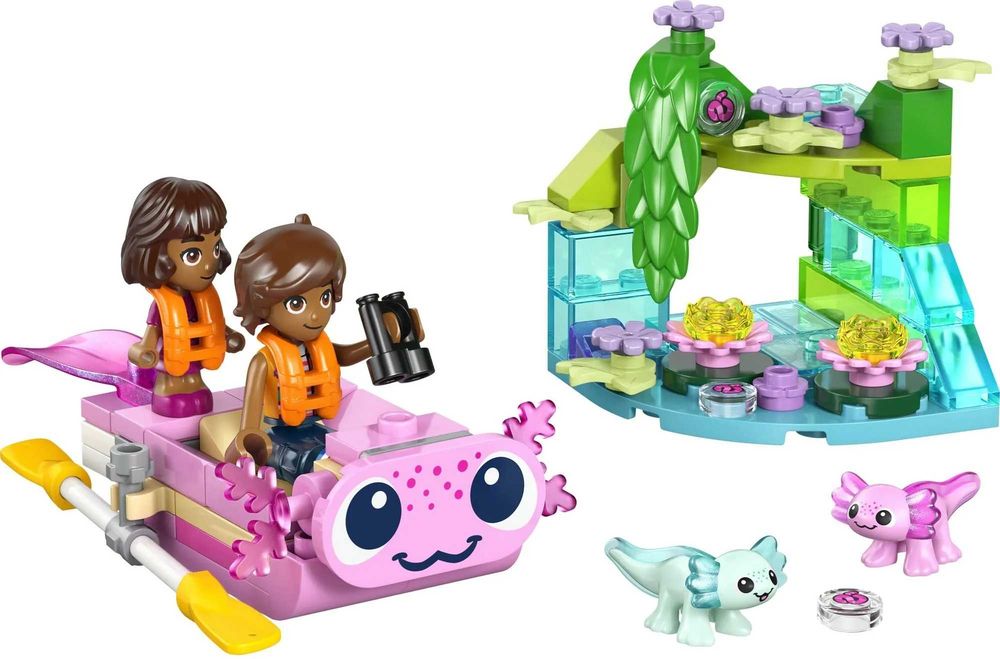 Klocki LEGO Friends 42681 Łódź z 2 figurkami i 2 aksolotlam