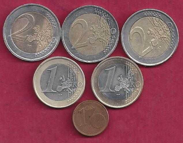 Moedas de 2 Euros e 1  euros Coleção  Grecia com S
