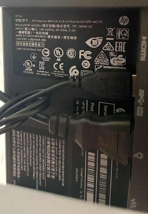 Моноблок HP EliteOne 800 G4/ i5-8500/ 8Gb DDR4/ SSD 128 / 24" IPS