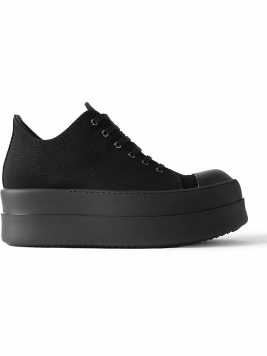 Rick owens full black double bumper ramones low