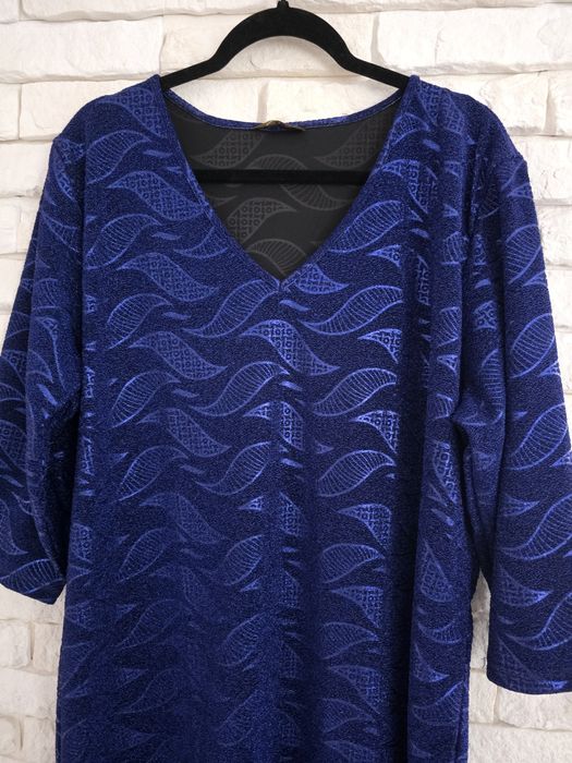 Womanary błyszcząca brokatowa sukienka plus size xxxl 52 54
