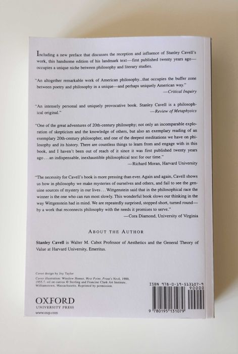 Książka "The Claim of Reason" Stanley Cavell