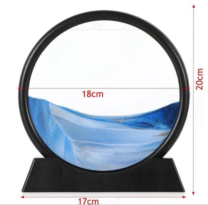 Настільний скляний рухомий пісок Піщаний годинник, Статуетка, Декор, С