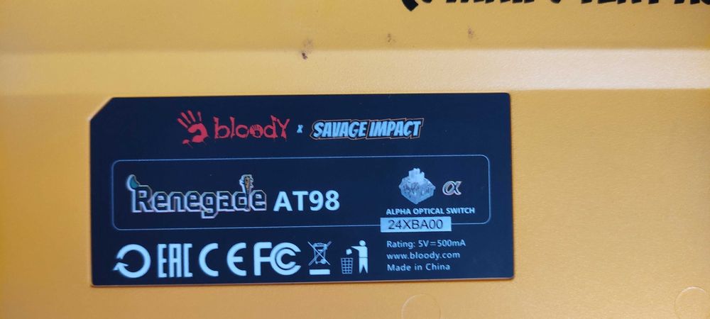 Клавіатура дротова A4Tech Bloody AT98 USB Renegade