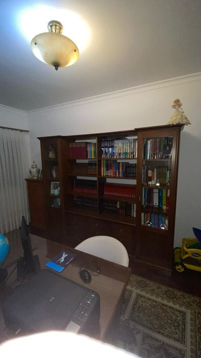 Estante escritorio e secretaria com bloco de gavetas