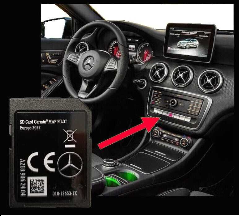 Mercedes  cartao GPS V20 - 2024 Class-A , CLA , GLA  + radares