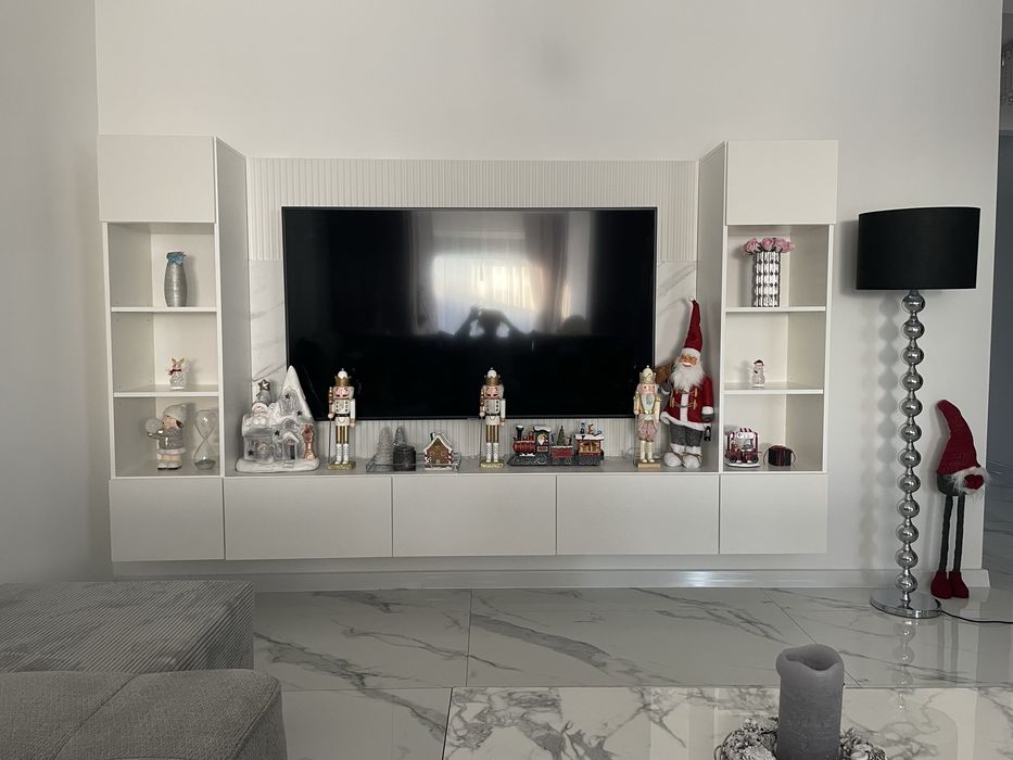 Meble do salonu zestaw mebli rtv sciana rtv ryflowana marmur