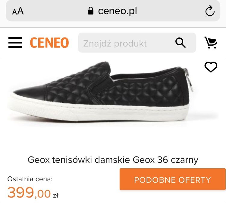 Czarne tenisówki Geox 36 Tenisówki 36 Geox 36