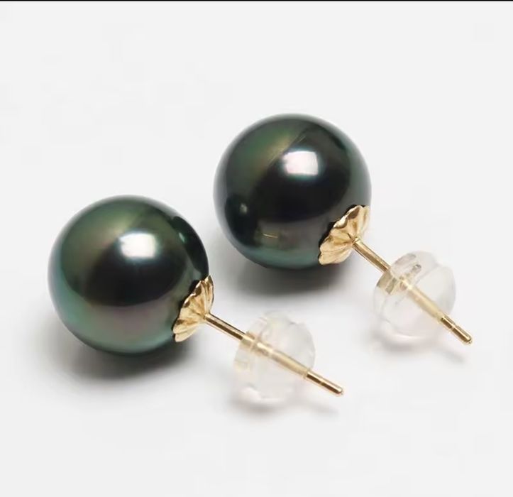 Чёрний жемчуг Таити-Павлин 9-10 мм с редким зелёным оттенком