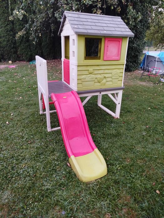 Smoby Domek na palach ze zjeżdżalnią - duży plac zabaw, komplet