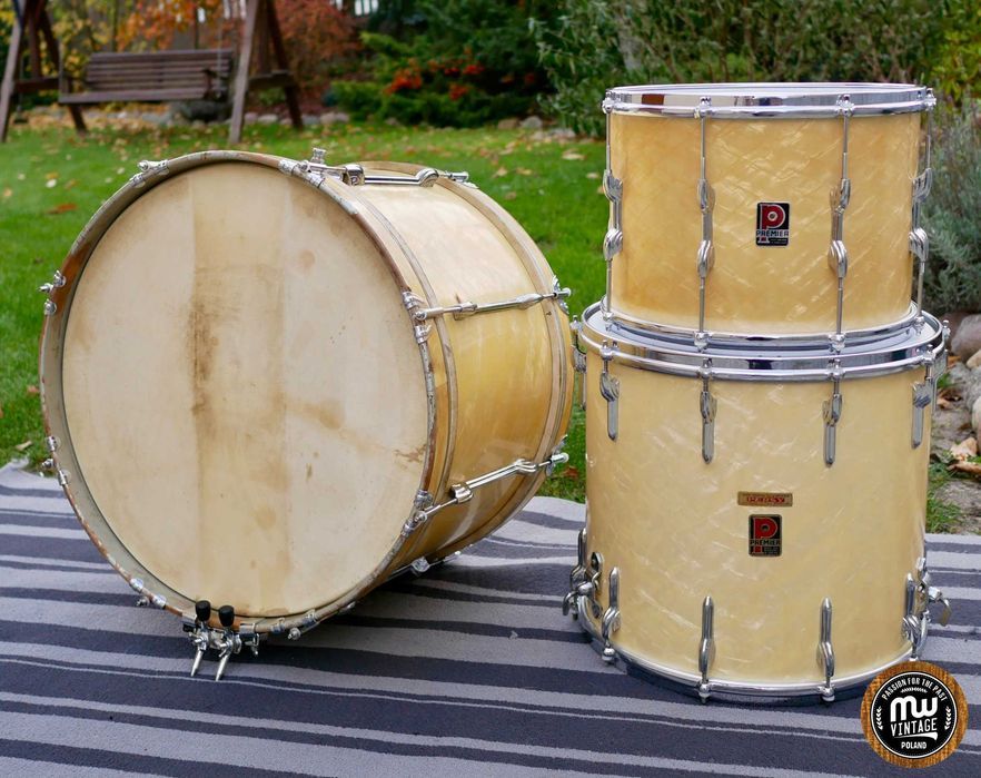 ‼️ Perkusja Premier White Marine Pearl Vintage – 22″, 14″, 16″ ‼️