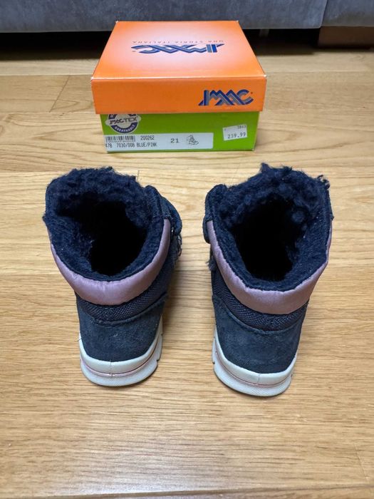 Buty dziewczęce zimowe, wodoodporne, ocieplane IMAC rozmiar 21