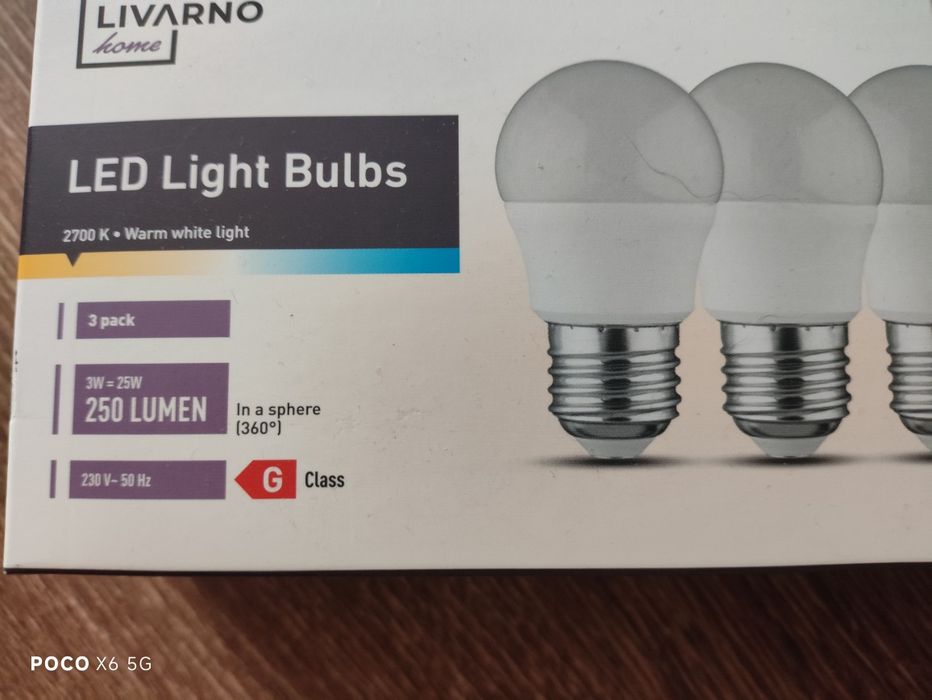 Livarno żarówka  E27LED 250lm komplet 3szt nowe