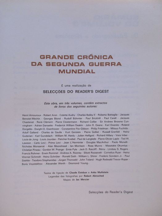 Grande Crónica Segunda Guerra Mundial - - - - - 3 X  Livros