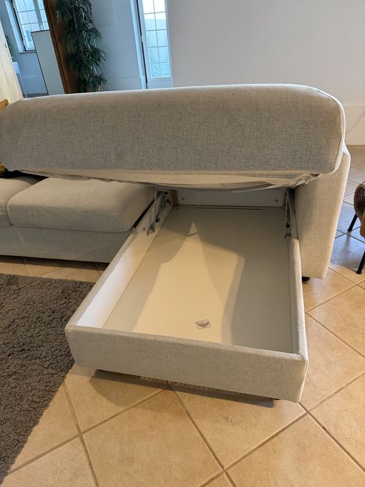 Sofá IKEA VIMLE 4 lugares com Chaise Longue – Gunnared Bege