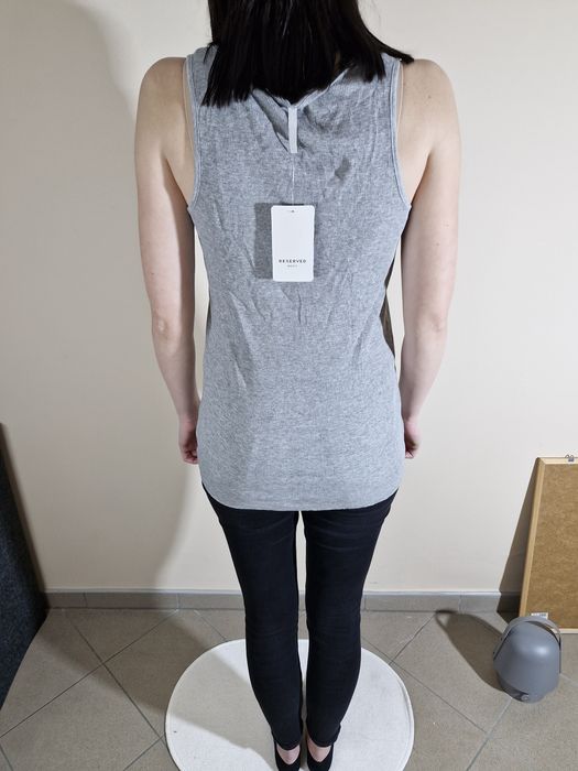 Reserved Basic Szara Podkoszulka Damska Nowa Bawełniana Rozmiar XL