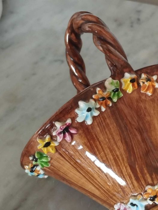 Cesto Cerâmica Itália - Artesanal