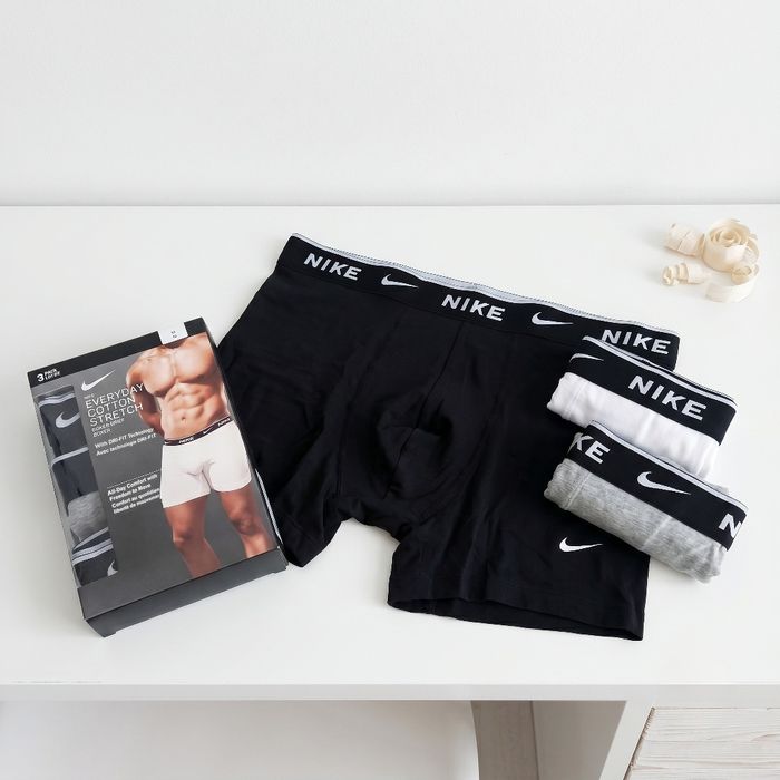 3PACK NIKE Bokserki Męskie Czarne Szare Białe