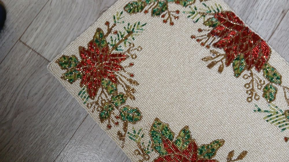 Різдвяний рушник,  бісером