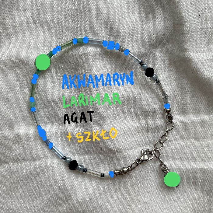 unikatowa bransoletka handmade z kamieniami naturalnymi