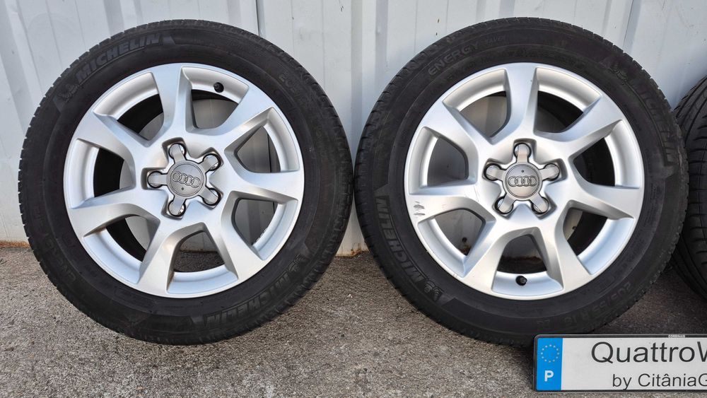 4 Jantes Originais Audi 16 Polegadas 5x112 ET42 7Jx16 + pneus 205/55 R16 Michelin meio piso