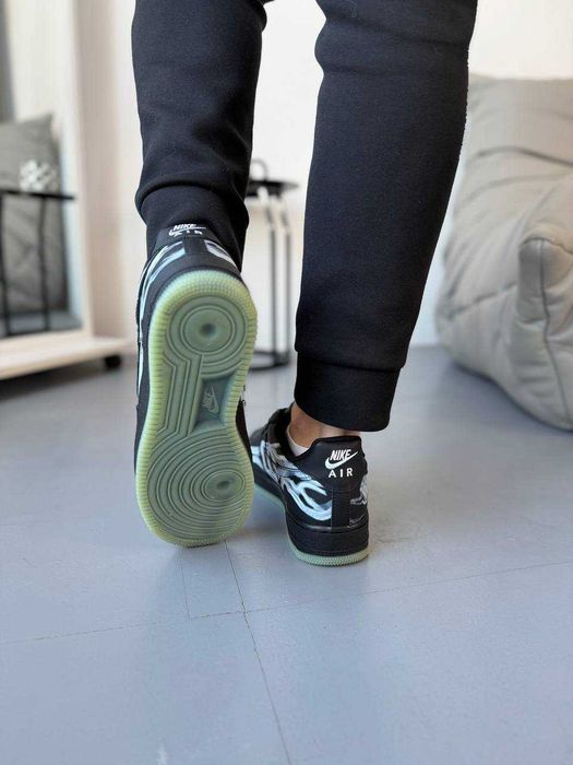 Nike Air Force 1 Low Skeleton QS Black, розміри 38–45