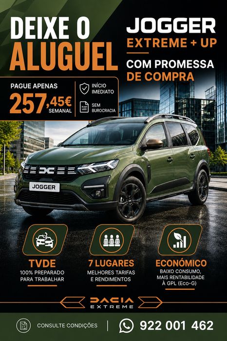 TVDE Jogger 7 lugares e Sandero a GPL, C/ proposta de Compra