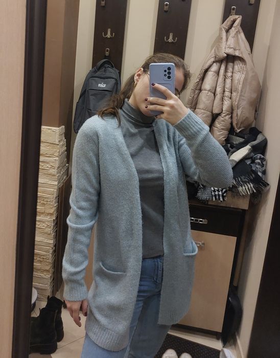 Kardigan/sweter długi z kieszeniami