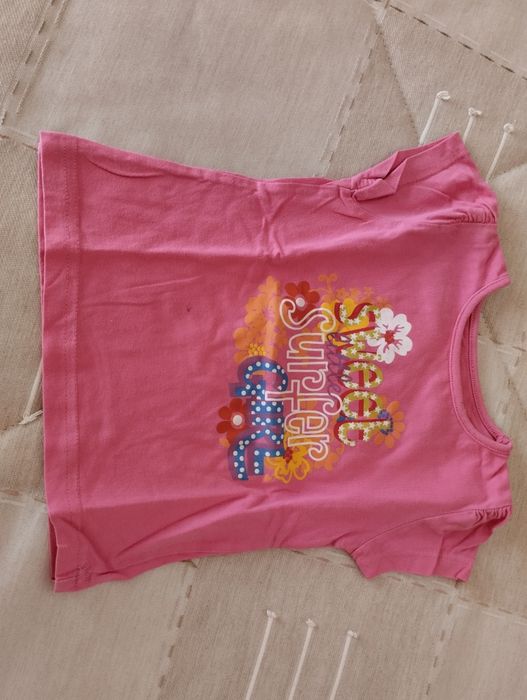 Conjunto de 5 ticharts e calções de malha 2/3 anos