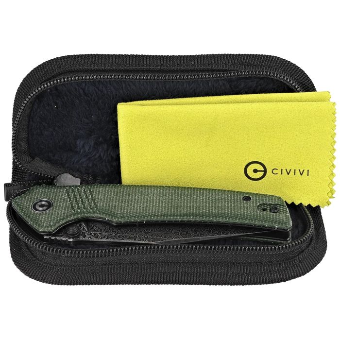 Nóż składany Civivi Tranquil Green Canvas Micarta, Black (C23027-DS1)