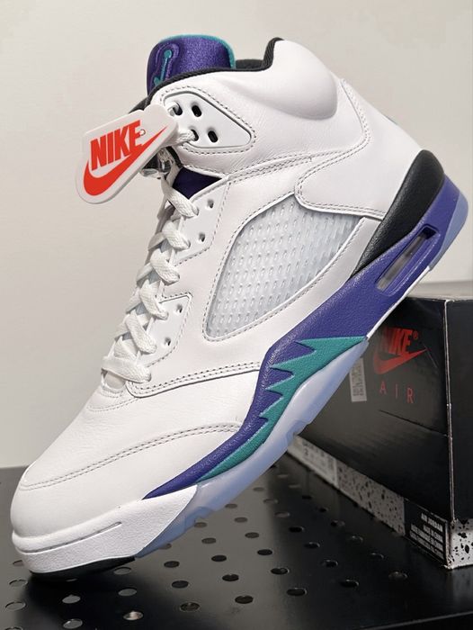 Оригінал Кросівки Air Jordan 5 Retro OG Grape Джордан білі шкіряні