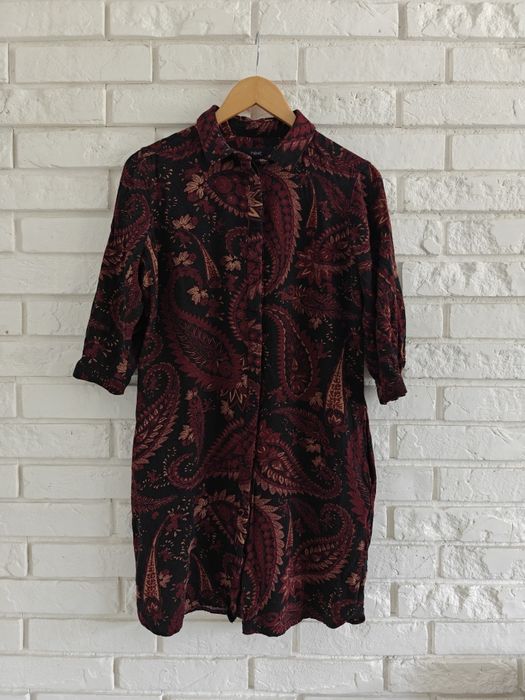 Next L Viscose paisley print short dress orient boho chic