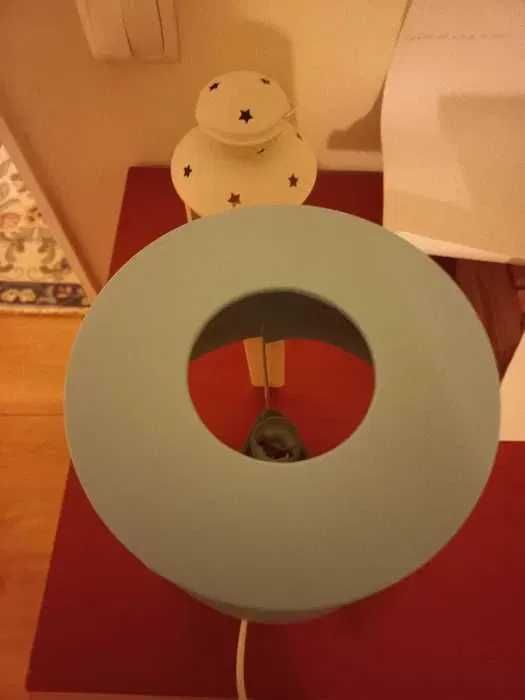 Candeeiro ikea de mesinha - azul turquesa - OPTIMO ESTADO