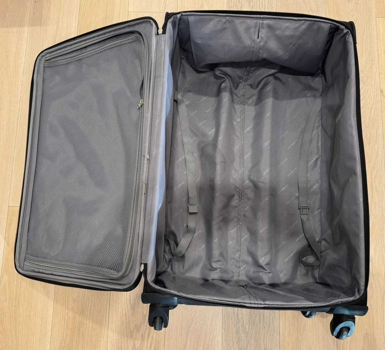 Walizka Samsonite Spinner duża czarna poliester 78cm 105 litórw