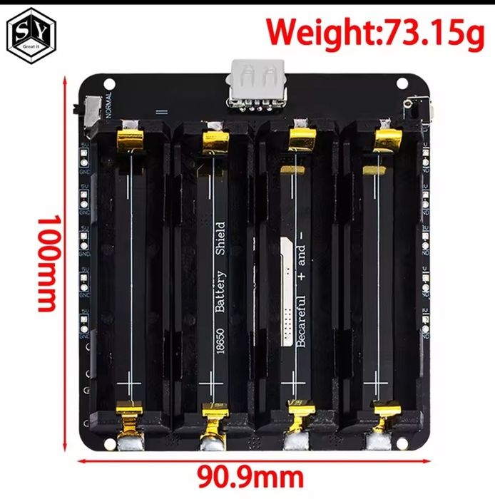Модуль автономного живлення  4x 18650 з USB-виходом, ДБЖ