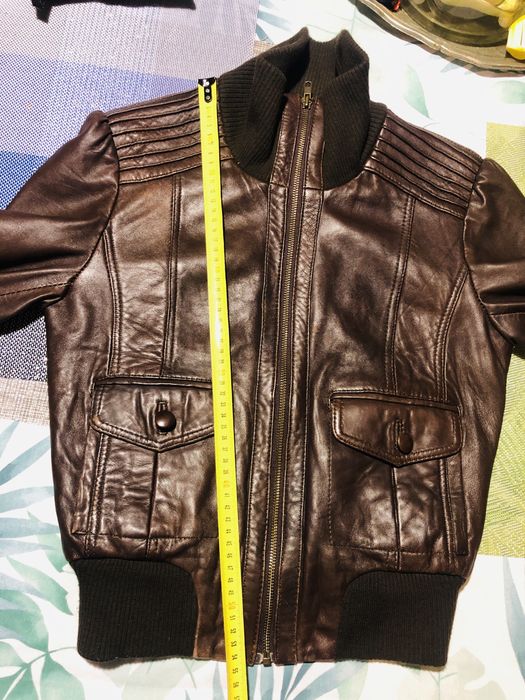 Skórzana kurtka damska ramoneska bomberka skóra naturalna