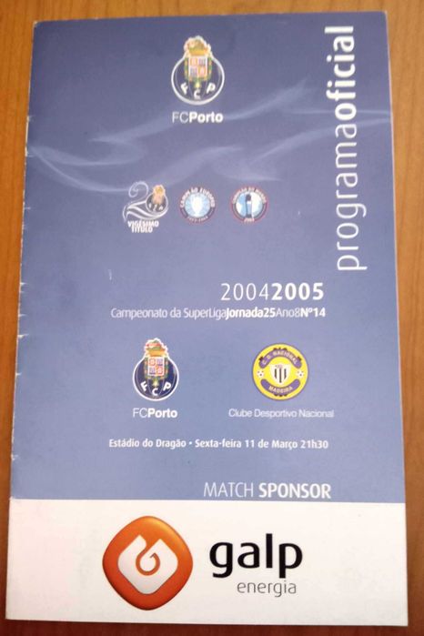 Official Match Program for FC Porto vs. Nacional da Madeira