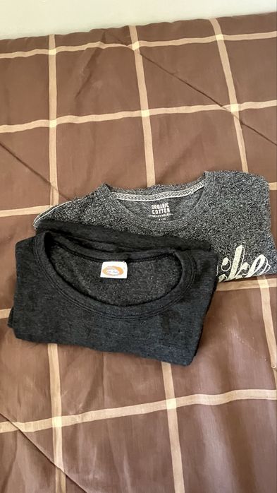 Pack 2 T-shirts manga comprida cinzento escuro — tamanho L