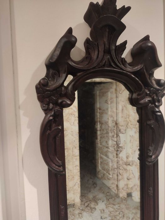 Aged Mirror in Brown Frame433331580300830726
